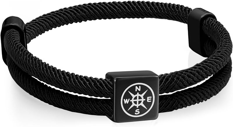TempBeau Store Braided Men Rope Cross Bracelet - Adjustable Tree of Life Cord Surfing Bracelet, Handmade Nautical Navy Marine String Bracelet with Metal Knot, Easter Women Bracelets Gifts - Image 1